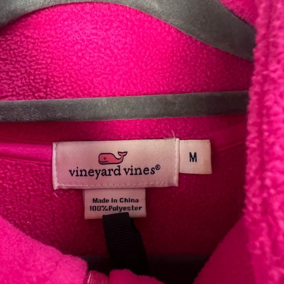 Vineyard Vines Jacket Women Sz M Pink Full‎ Zip Long Sleeve Fleece - Picture 8 of 9